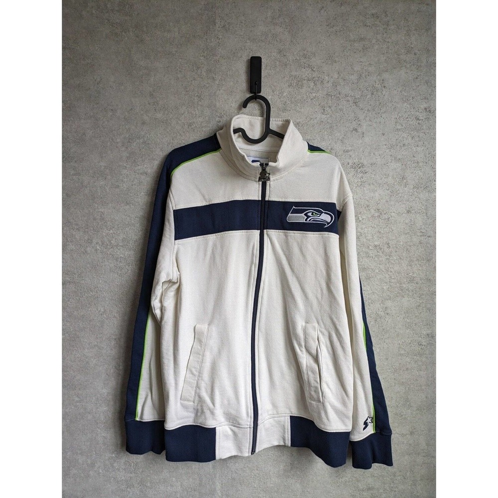 Seattle Seahawks NFL Men's Starter Front Zip Sweatshirt Jacket Size Large